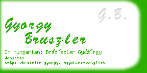 gyorgy bruszler business card